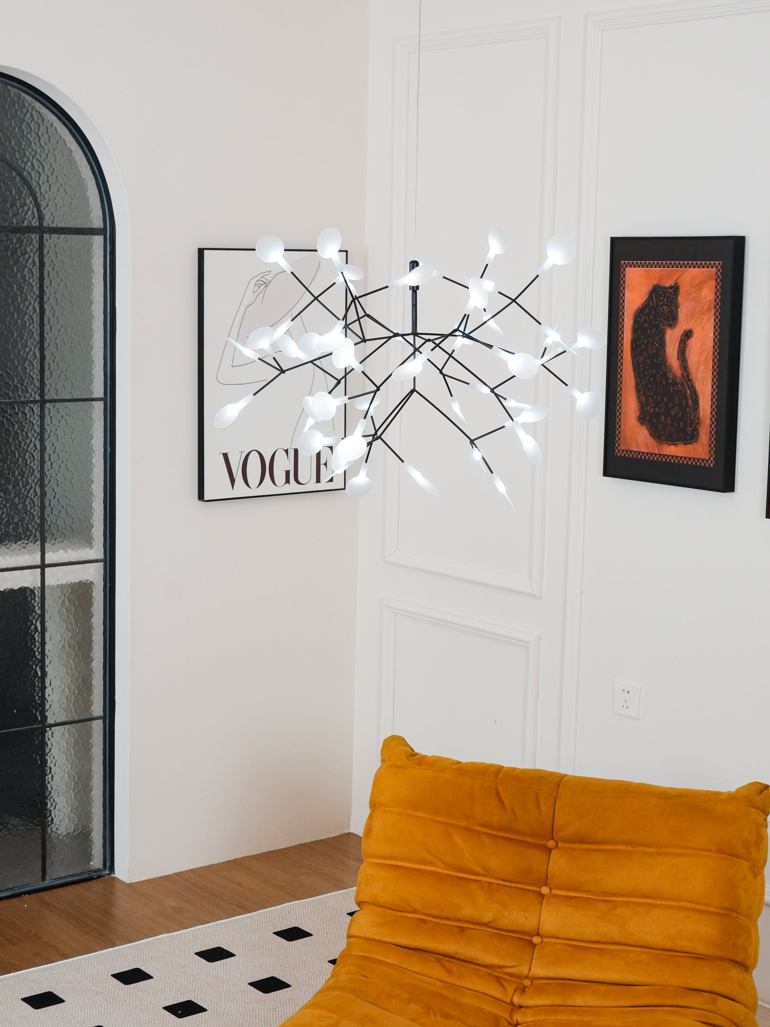 LED Kroonluchter Zwart met Acryl Lichtpunten – 30 tot 135 Lampjes voor Eetkamer en Hal | Sansoti