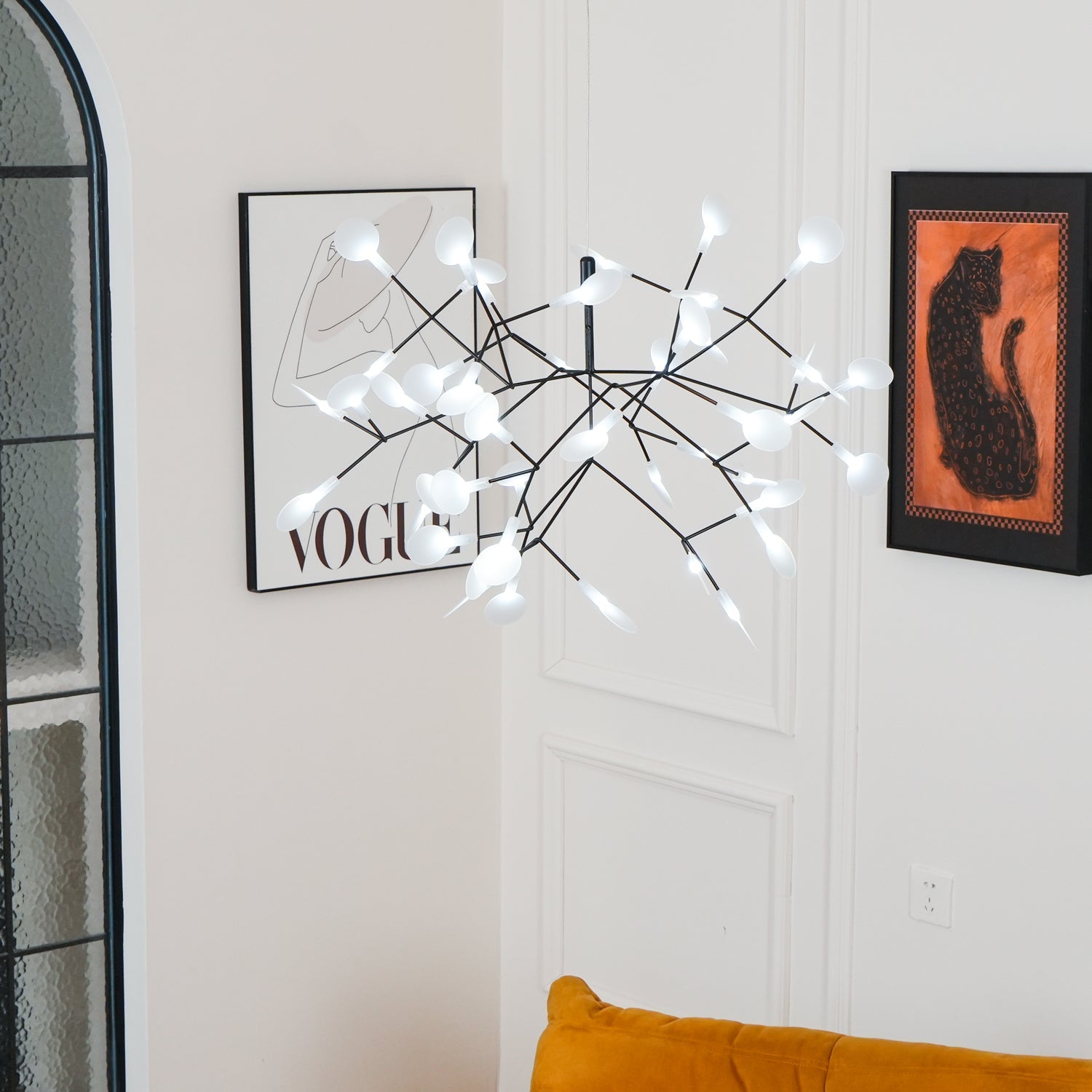 LED Kroonluchter Zwart met Acryl Lichtpunten – 30 tot 135 Lampjes voor Eetkamer en Hal | Sansoti