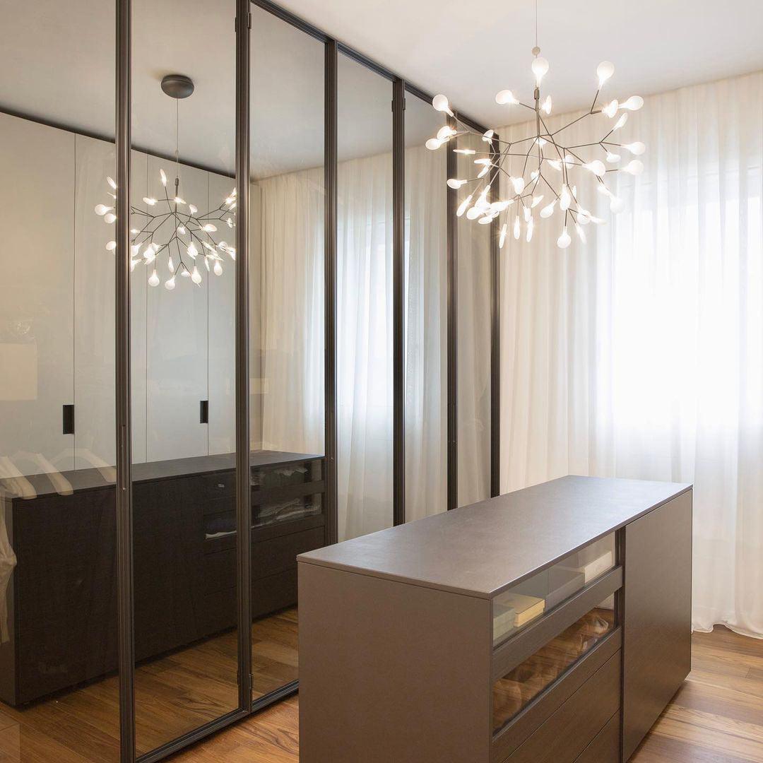 LED Kroonluchter Zwart met Acryl Lichtpunten – 30 tot 135 Lampjes voor Eetkamer en Hal | Sansoti