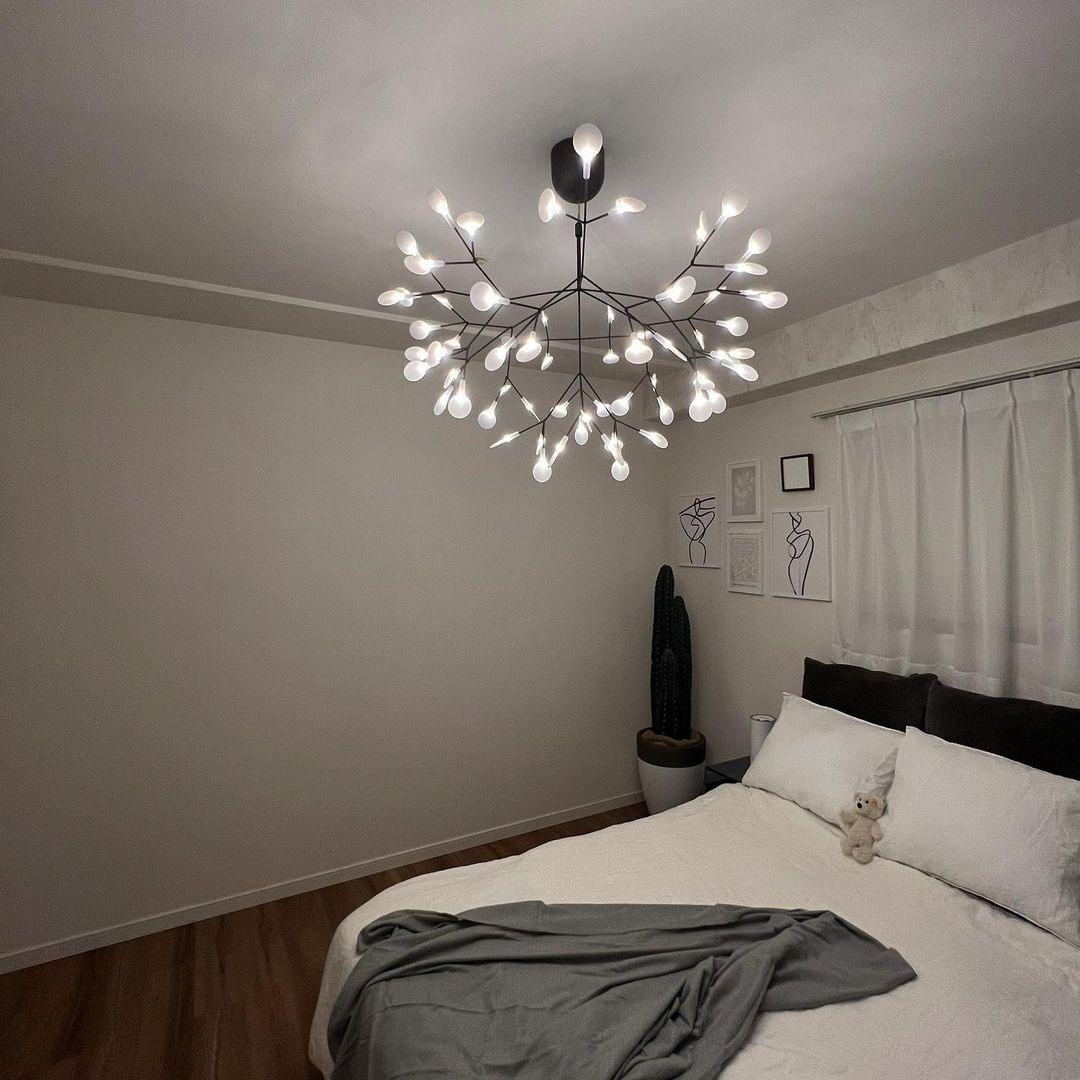 LED Kroonluchter Zwart met Acryl Lichtpunten – 30 tot 135 Lampjes voor Eetkamer en Hal | Sansoti