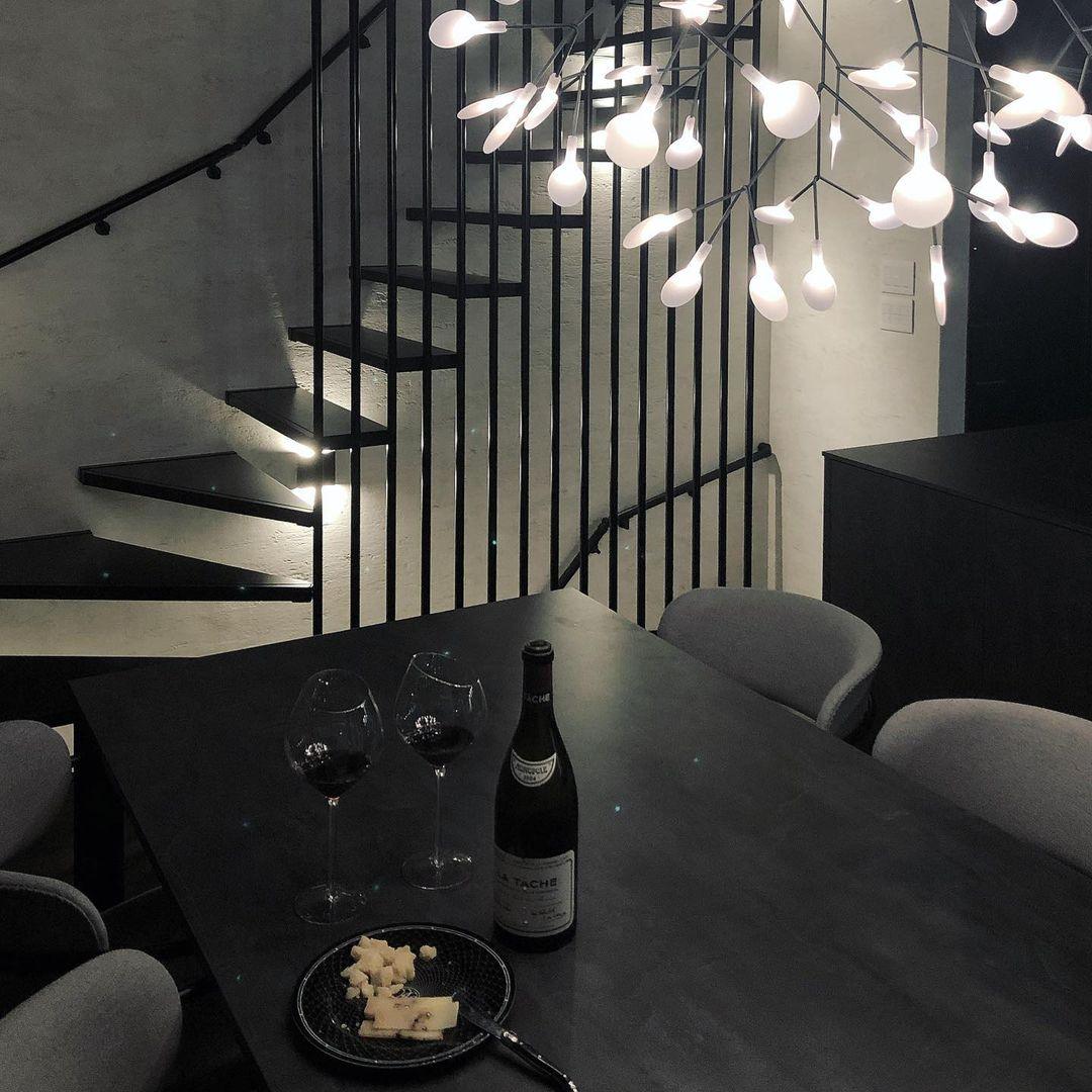 LED Kroonluchter Zwart met Acryl Lichtpunten – 30 tot 135 Lampjes voor Eetkamer en Hal | Sansoti