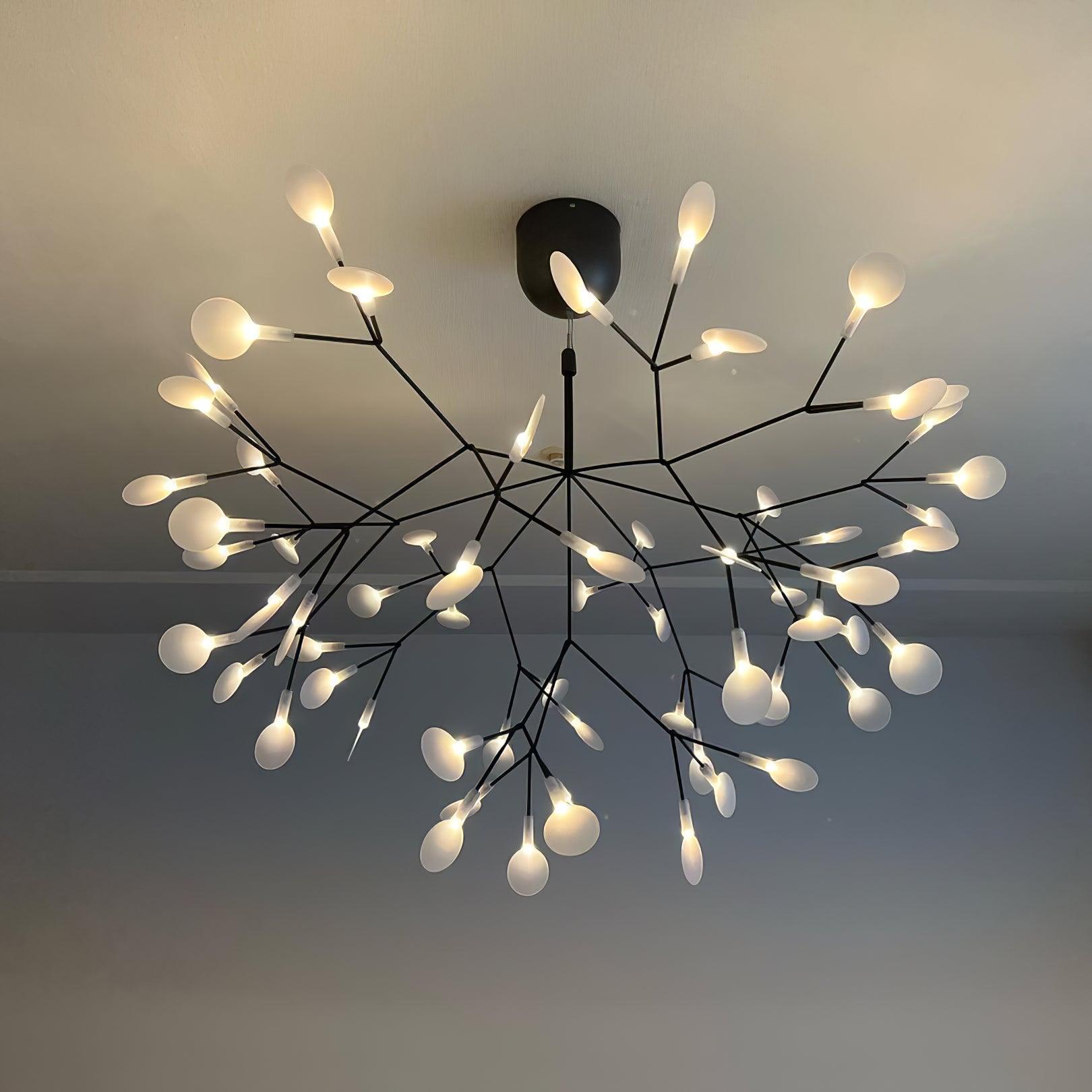 LED Kroonluchter Zwart met Acryl Lichtpunten – 30 tot 135 Lampjes voor Eetkamer en Hal | Sansoti