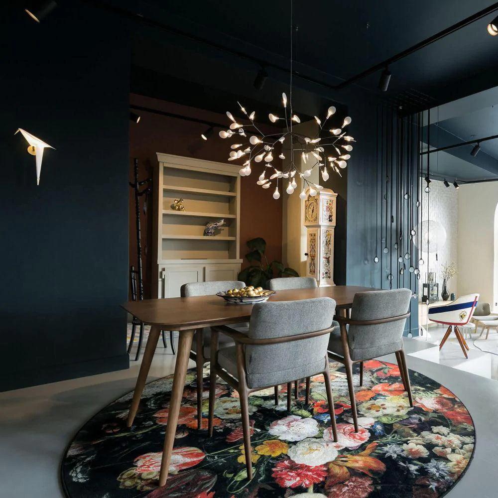 LED Kroonluchter Zwart met Acryl Lichtpunten – 30 tot 135 Lampjes voor Eetkamer en Hal | Sansoti