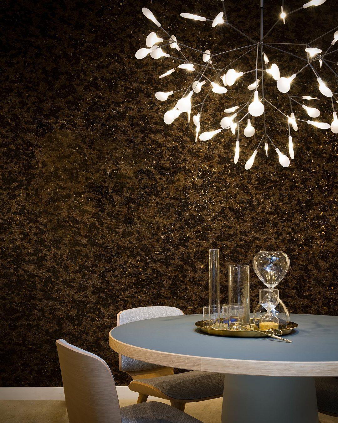 LED Kroonluchter Zwart met Acryl Lichtpunten – 30 tot 135 Lampjes voor Eetkamer en Hal | Sansoti