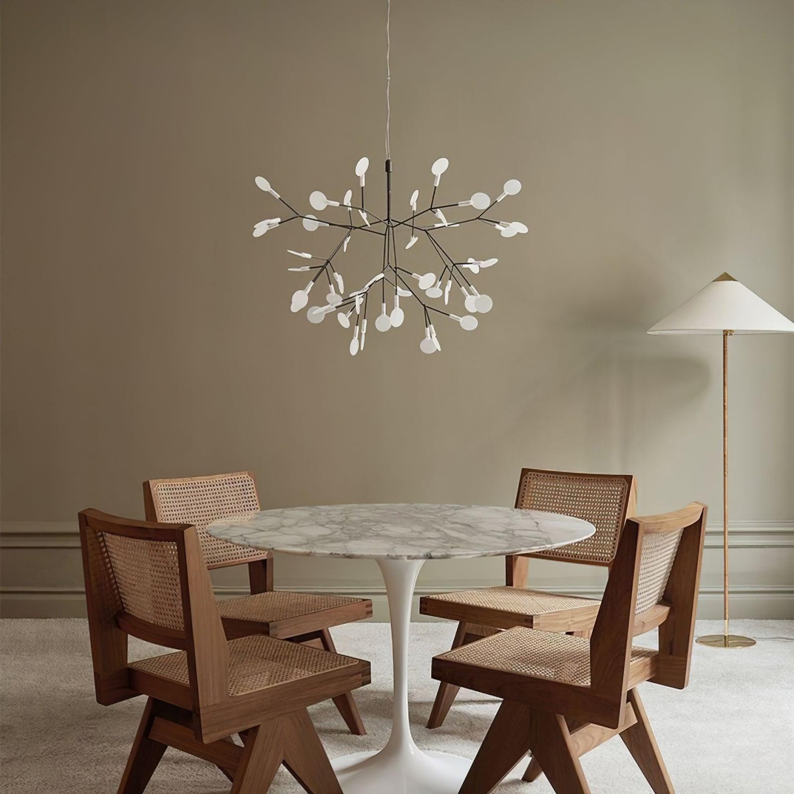 LED Kroonluchter Zwart met Acryl Lichtpunten – 30 tot 135 Lampjes voor Eetkamer en Hal | Sansoti