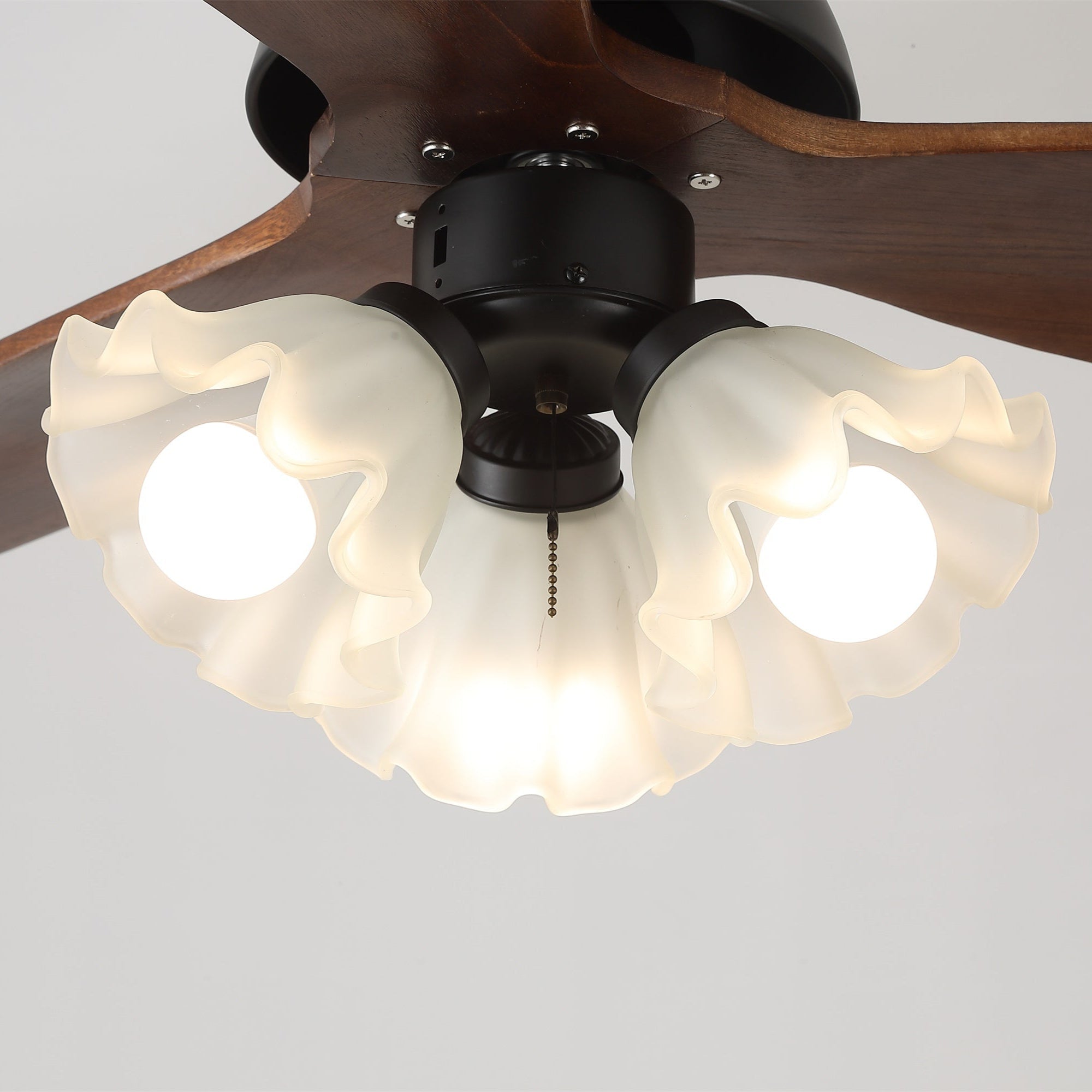 Ceiling Fan with Lighting – Scandinavian Fan with Lamp – Wooden Blades and LED Lighting | Sansoti