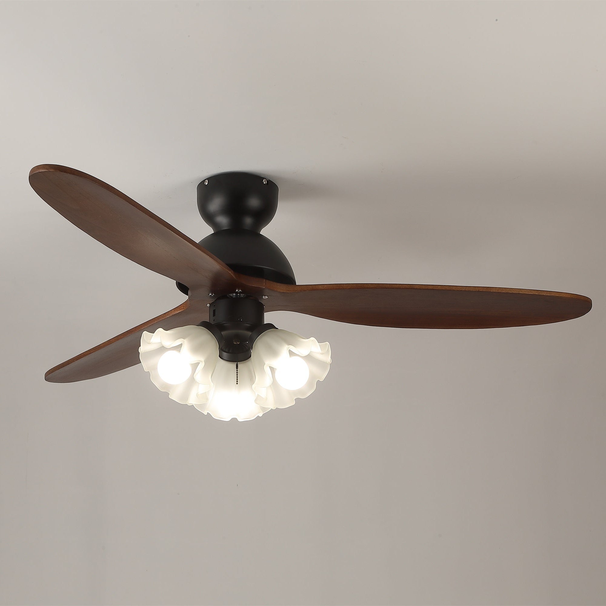 Ceiling Fan with Lighting – Scandinavian Fan with Lamp – Wooden Blades and LED Lighting | Sansoti