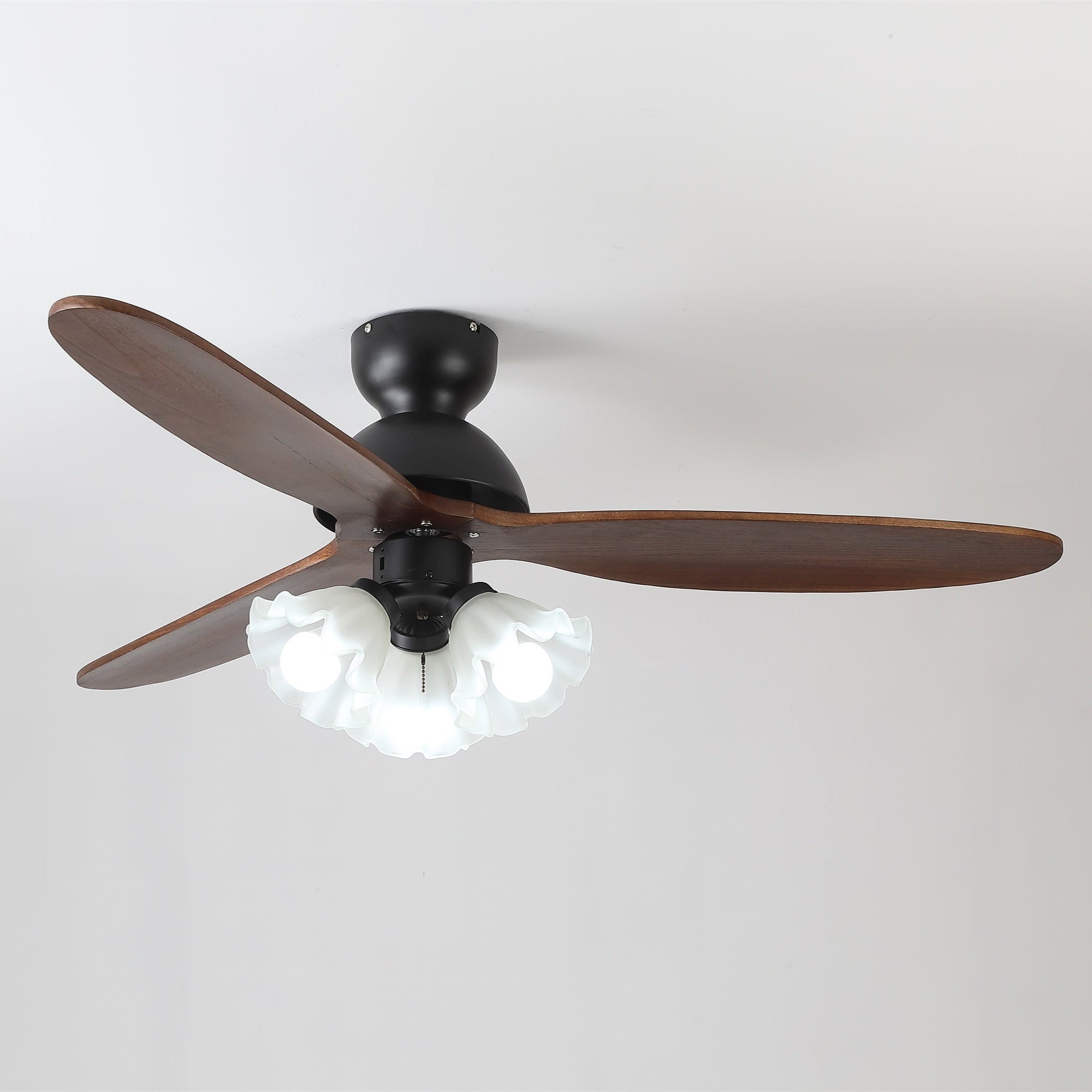 Ceiling Fan with Lighting – Scandinavian Fan with Lamp – Wooden Blades and LED Lighting | Sansoti