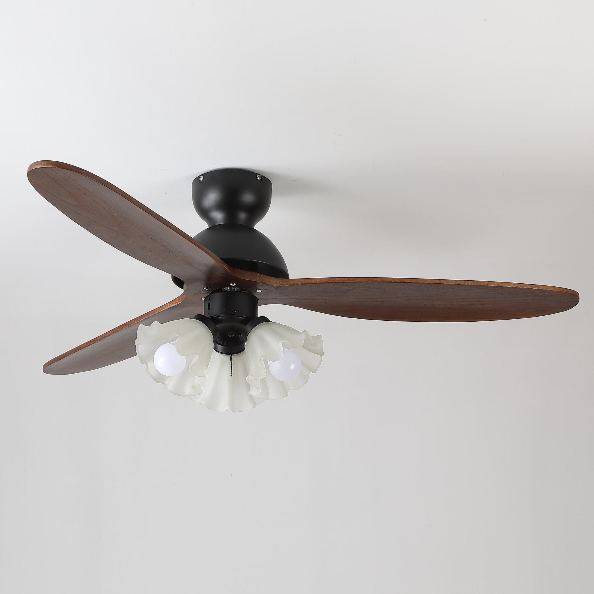 Ceiling Fan with Lighting – Scandinavian Fan with Lamp – Wooden Blades and LED Lighting | Sansoti