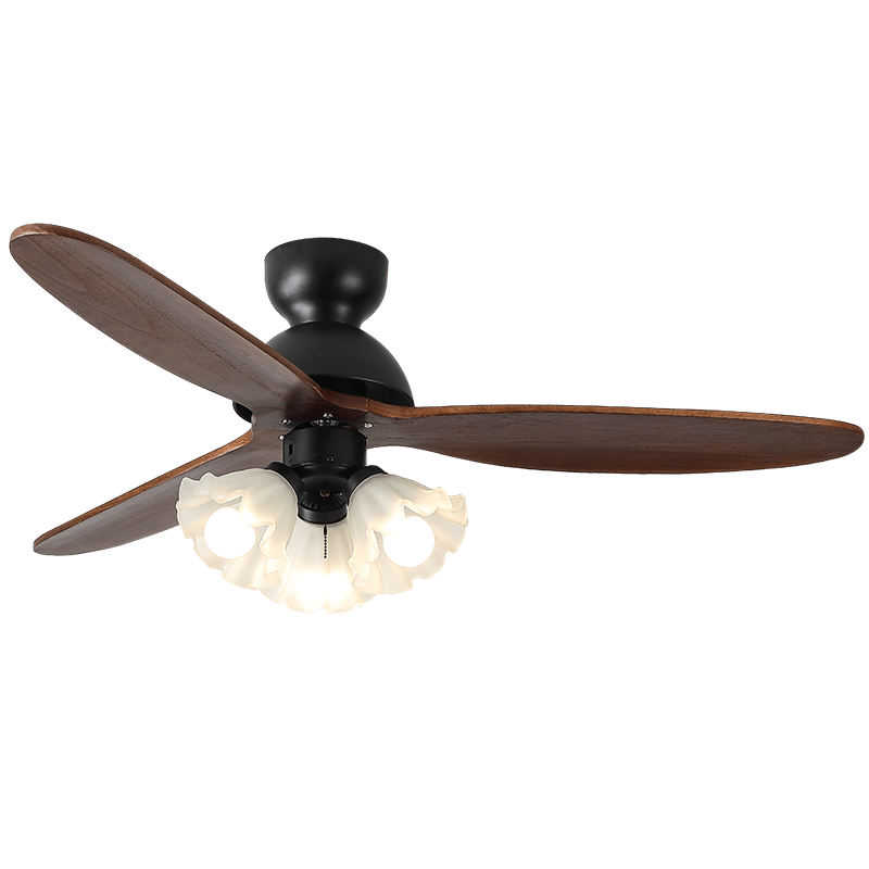 Ceiling Fan with Lighting – Scandinavian Fan with Lamp – Wooden Blades and LED Lighting | Sansoti