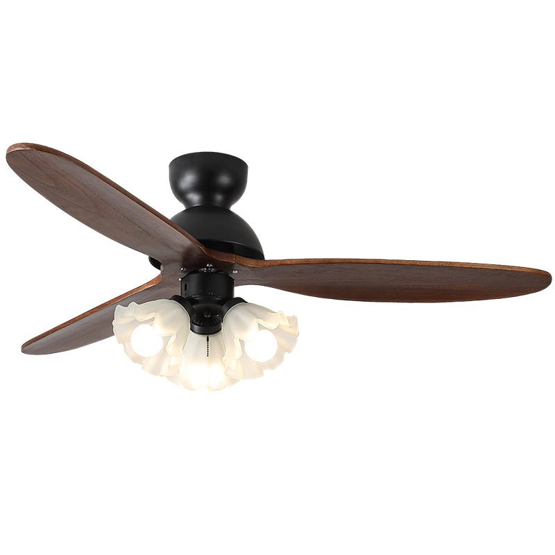 Ceiling Fan with Lighting – Scandinavian Fan with Lamp – Wooden Blades and LED Lighting | Sansoti
