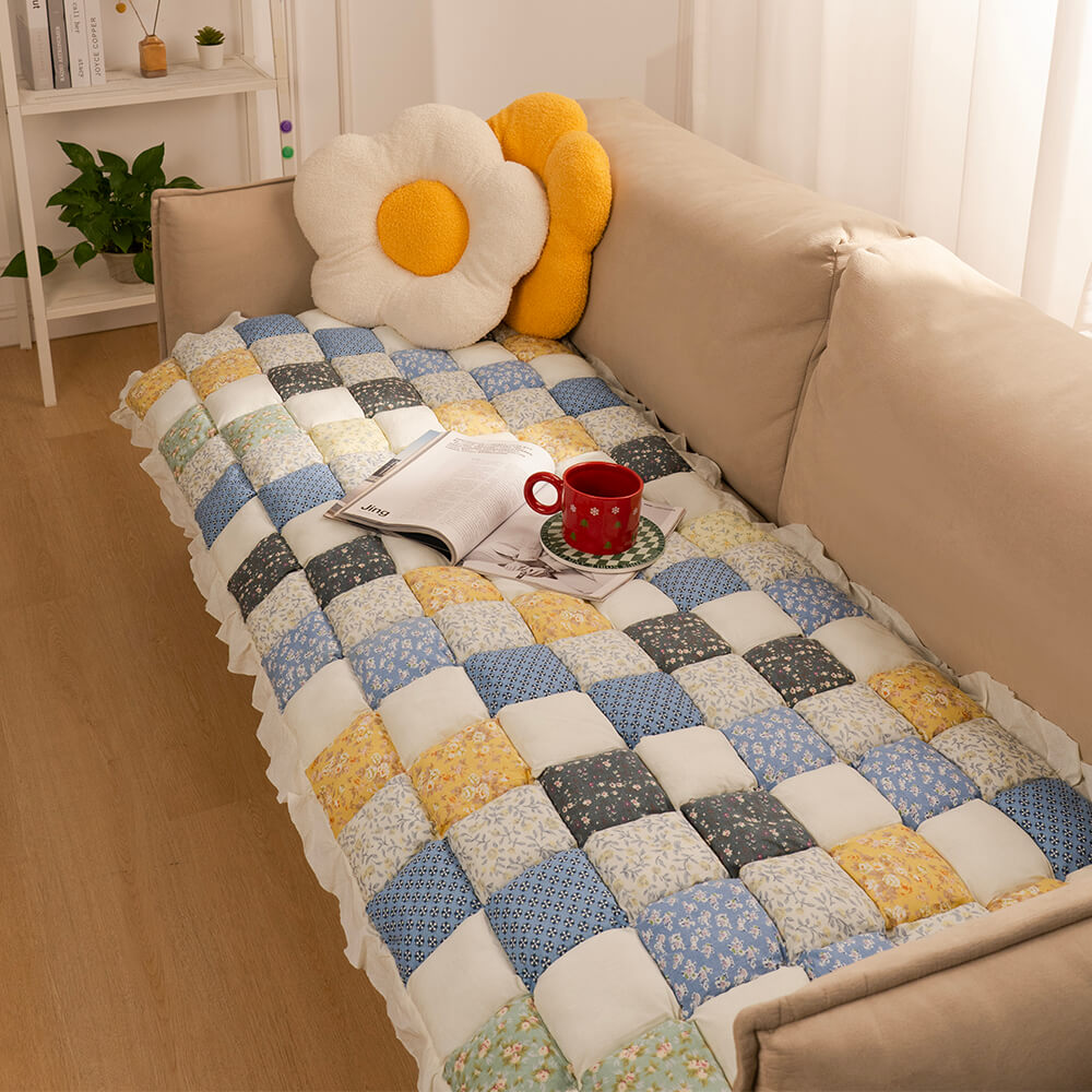 Bankhoes Katoen met Gewatteerde Beschermlaag 60x180cm Antislip Meubelbeschermer Zithoezen Diverse Kleuren | Sansoti