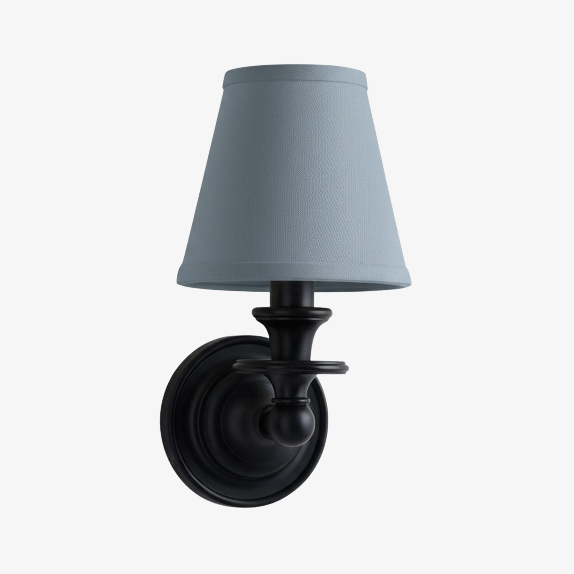 Wandlamp met stoffen kap en zwanenhalsarm – smeedijzeren armatuur met verstelbare leeslamp | Sansoti