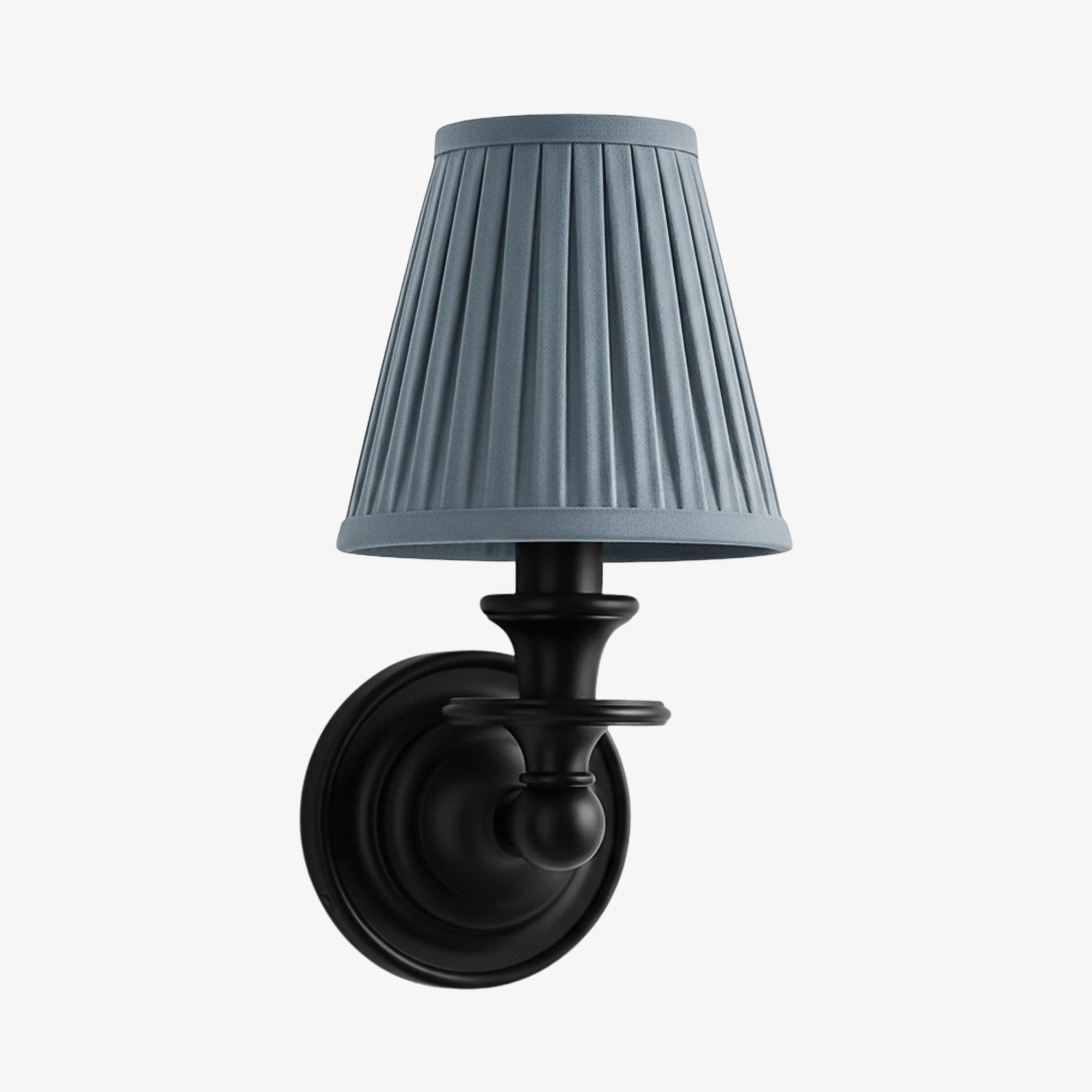 Wandlamp met stoffen kap en zwanenhalsarm – smeedijzeren armatuur met verstelbare leeslamp | Sansoti