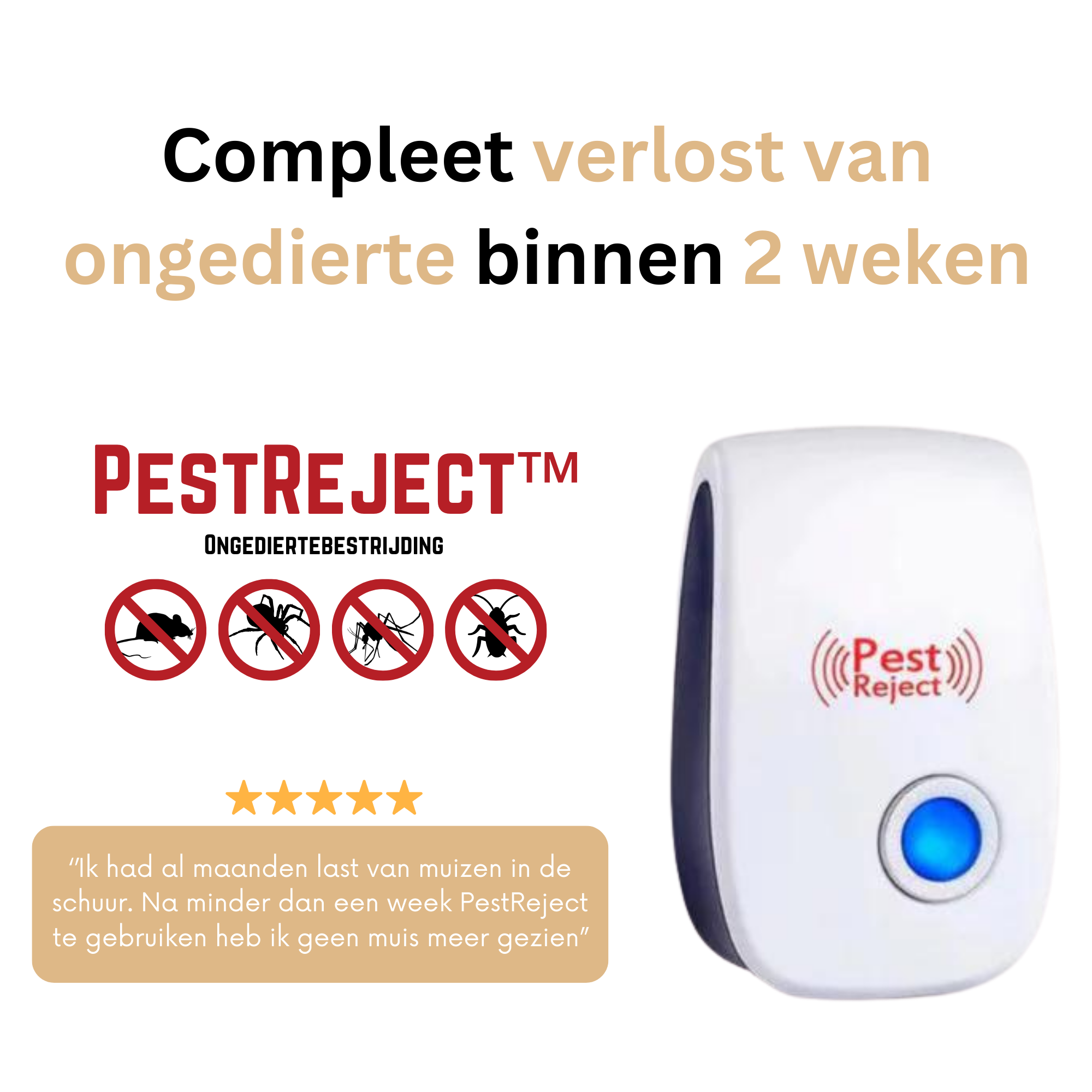 Ultrasonische Ongediertebestrijder voor Muizen en Knaagdieren – Veilig en Effectief | Sansoti