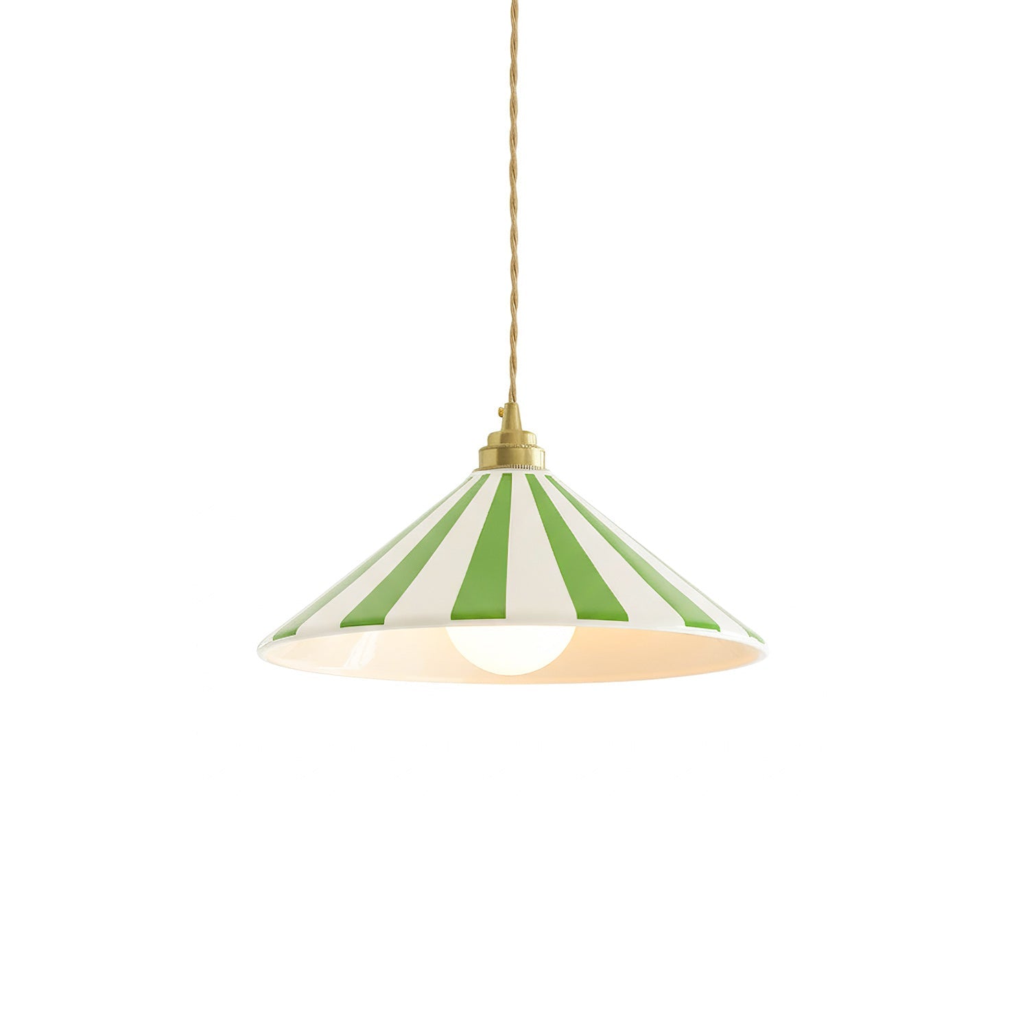 Gestreepte Glazen Hanglamp met Messing Fitting – Dopamine Kleuren Hangende Verlichting voor Keuken Eetkamer | Sansoti