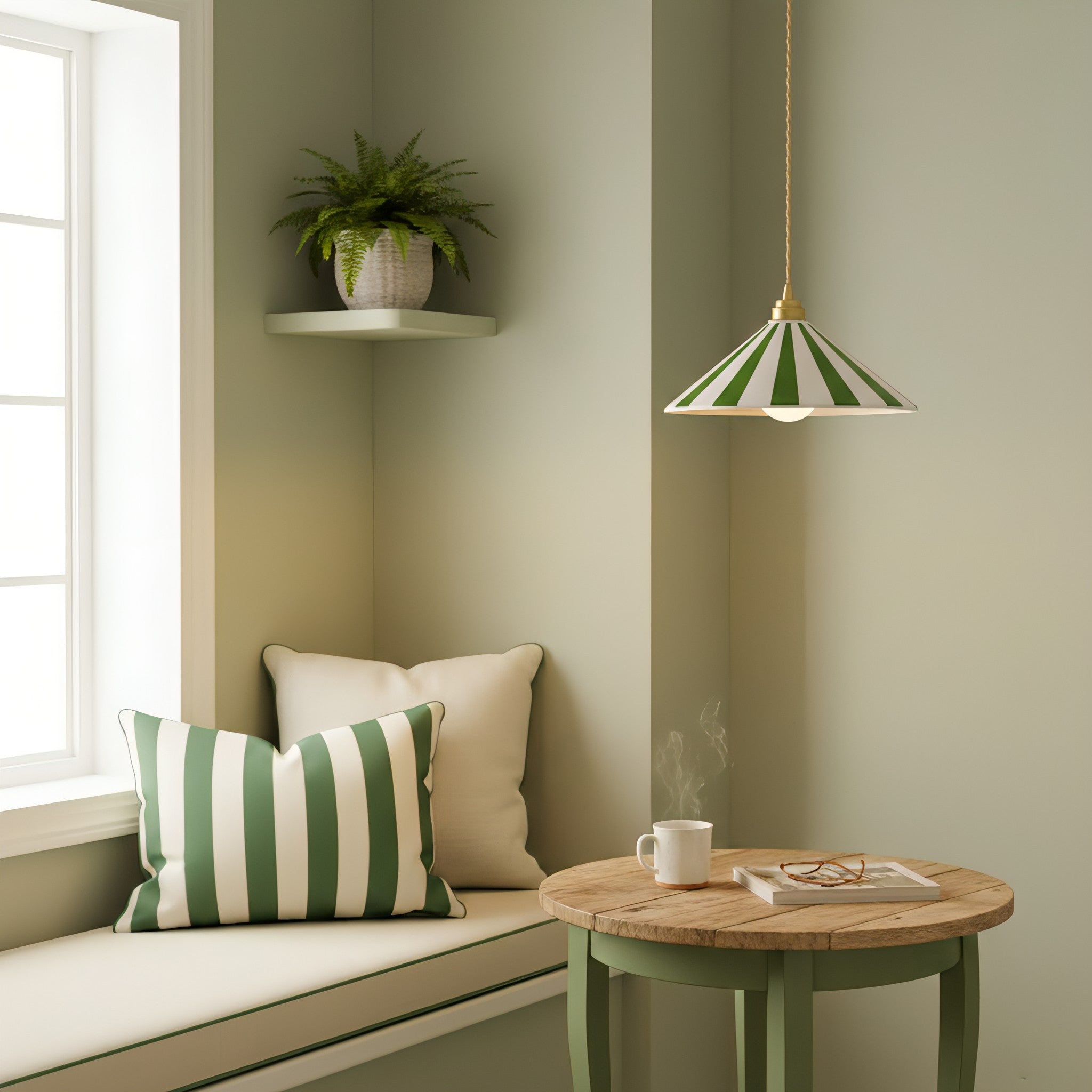 Gestreepte Glazen Hanglamp met Messing Fitting – Dopamine Kleuren Hangende Verlichting voor Keuken Eetkamer | Sansoti
