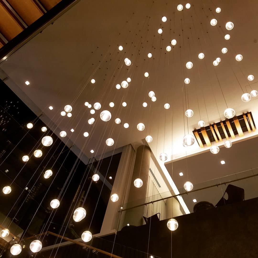 Crystal Cluster Pendant Lights Multiple Spheres Chrome Ceiling Lighting Modern Design Dining Room Living Room | Sansoti