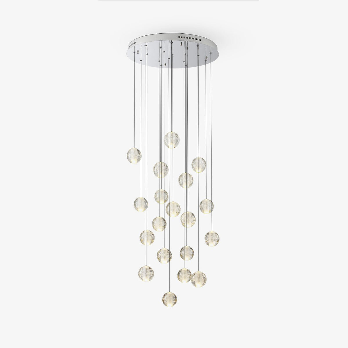 Crystal Cluster Pendant Lights Multiple Spheres Chrome Ceiling Lighting Modern Design Dining Room Living Room | Sansoti