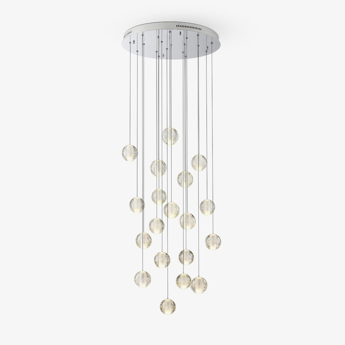 Crystal Cluster Pendant Lights Multiple Spheres Chrome Ceiling Lighting Modern Design Dining Room Living Room | Sansoti