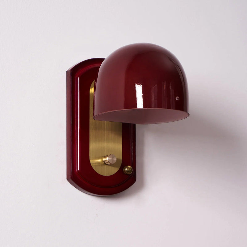 Vintage Wandlamp met Rode Glazen Kap — Sfeervolle Retro Verlichting voor Woonkamer & Eetkamer | Sansoti