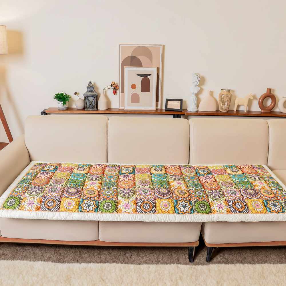 Bankhoes Katoen met Gewatteerde Beschermlaag 60x180cm Antislip Meubelbeschermer Zithoezen Diverse Kleuren | Sansoti