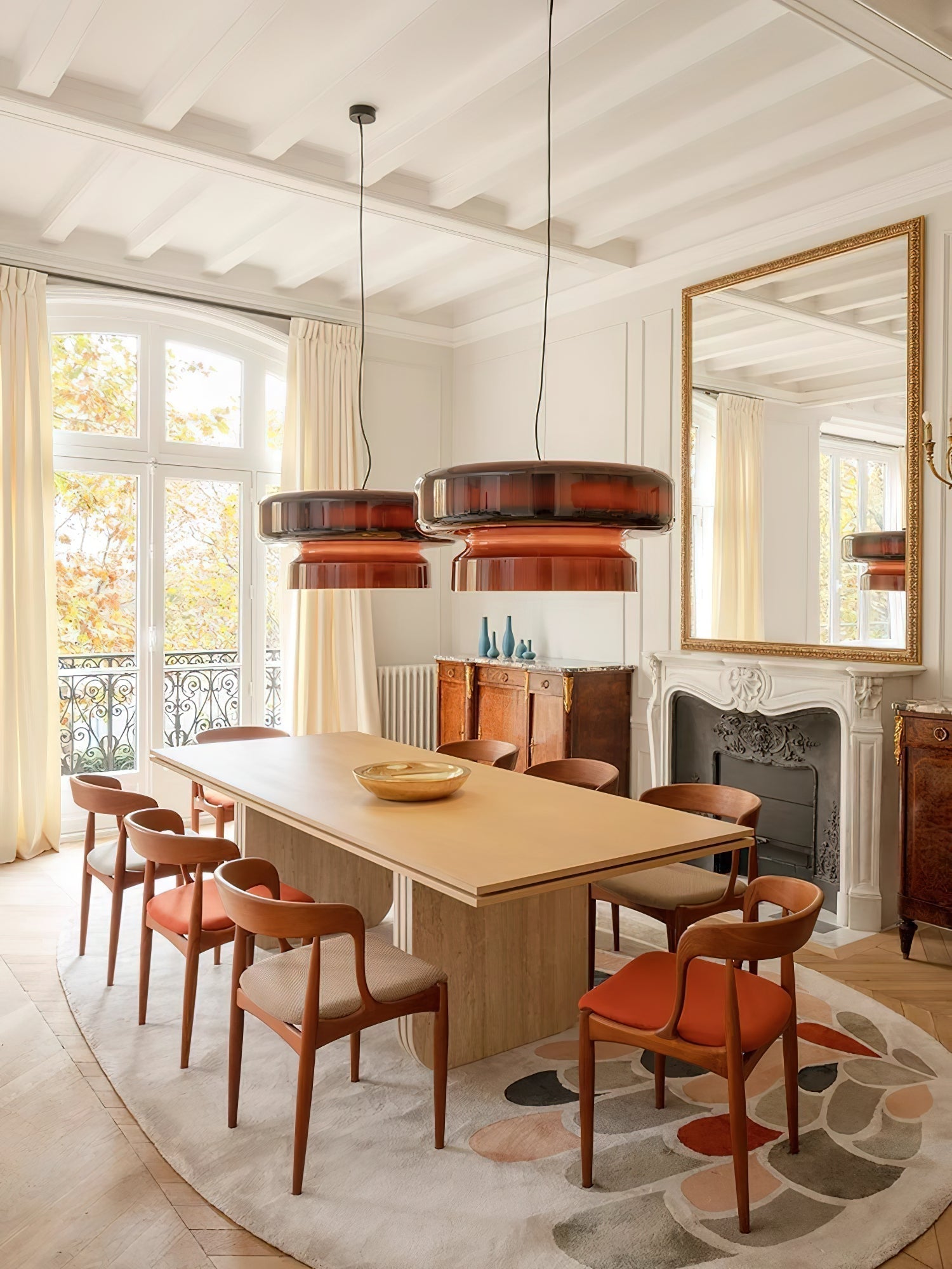 Hanglamp Glas Metaal LED Retro Bruin Eettafel Woonkamer Verstelbaar Snoer Design Verlichting Modern Interieur | Sansoti
