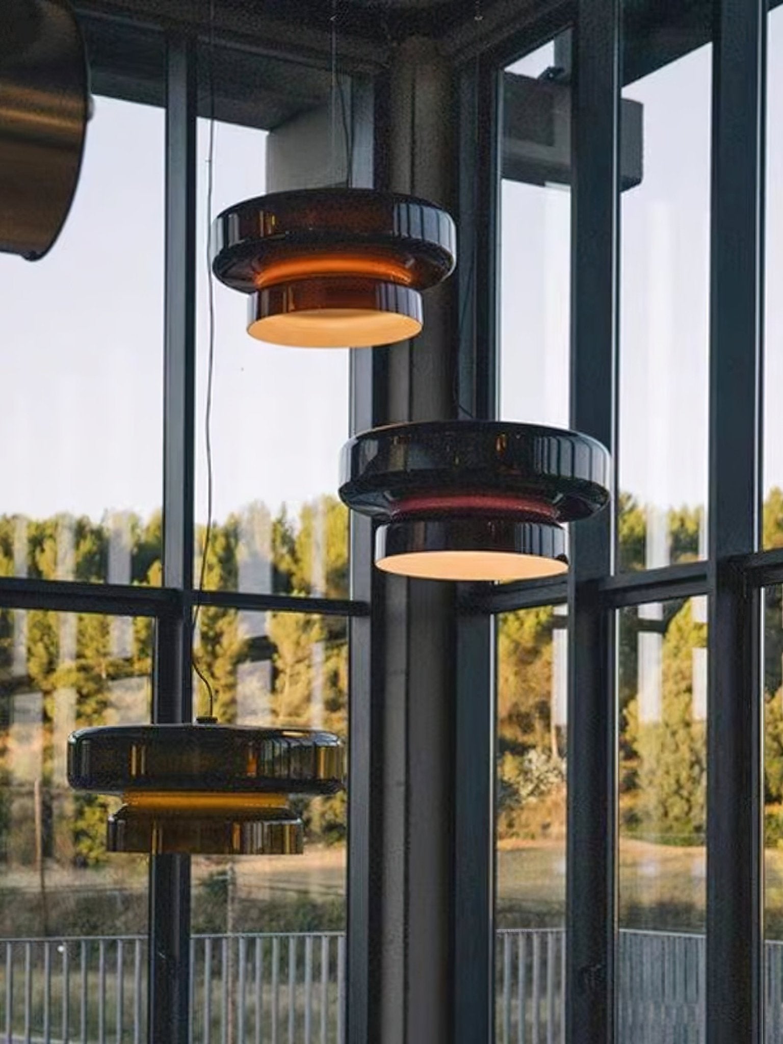 Hanglamp Glas Metaal LED Retro Bruin Eettafel Woonkamer Verstelbaar Snoer Design Verlichting Modern Interieur | Sansoti