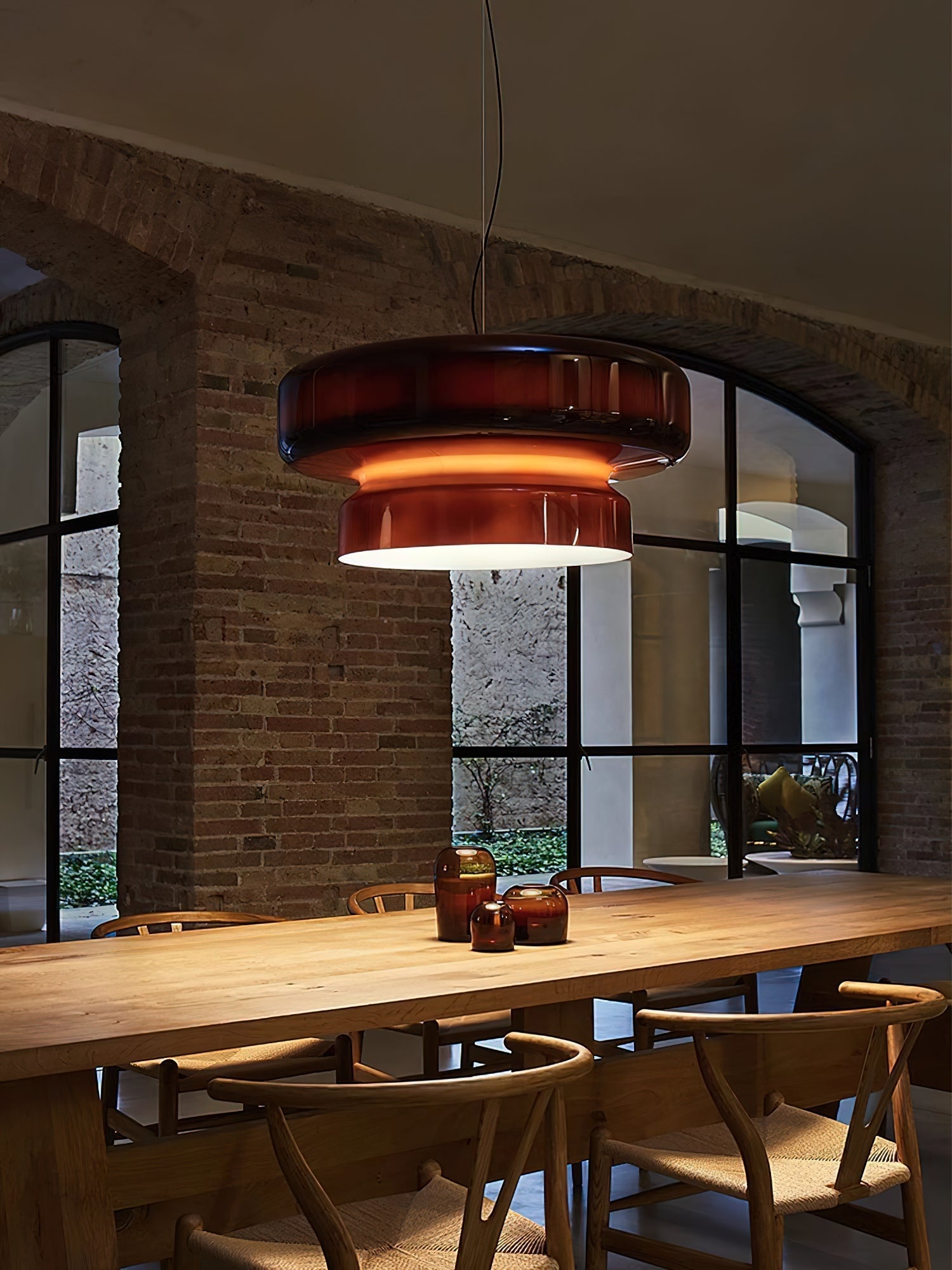 Hanglamp Glas Metaal LED Retro Bruin Eettafel Woonkamer Verstelbaar Snoer Design Verlichting Modern Interieur | Sansoti
