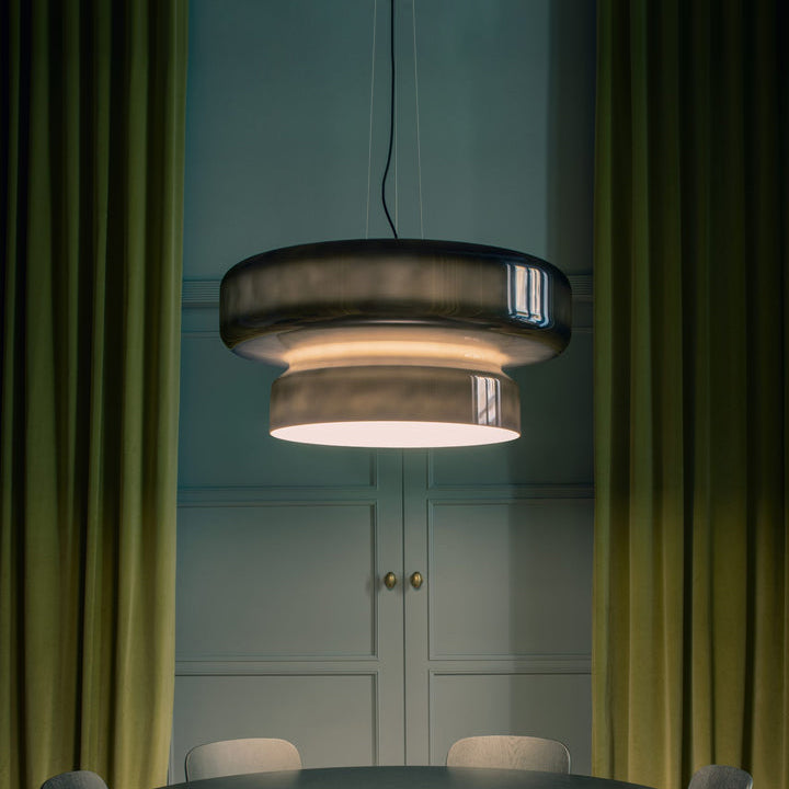 Suspension Verre Chrome Ambre Vert Violet E27 Boule Moderne Salon Chambre Salle à Manger | Restfield