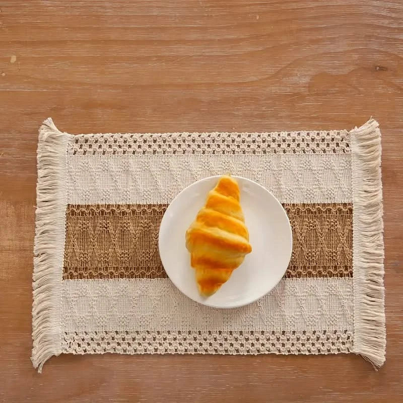 Bohemian Tafelsett Placemats Hittebestendig Warm Zand Natuurtinten Tafelbescherming Eettafel Diner Sfeer | Sansoti
