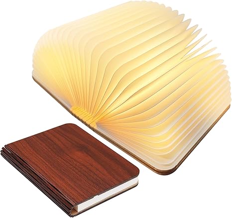 Boeklamp LED Oplaadbaar Touch Dimbaar 22cm Slaapkamer Woonkamer Sfeerverlichting Nachtlamp Houten Boek Lamp Cadeau | Sansoti