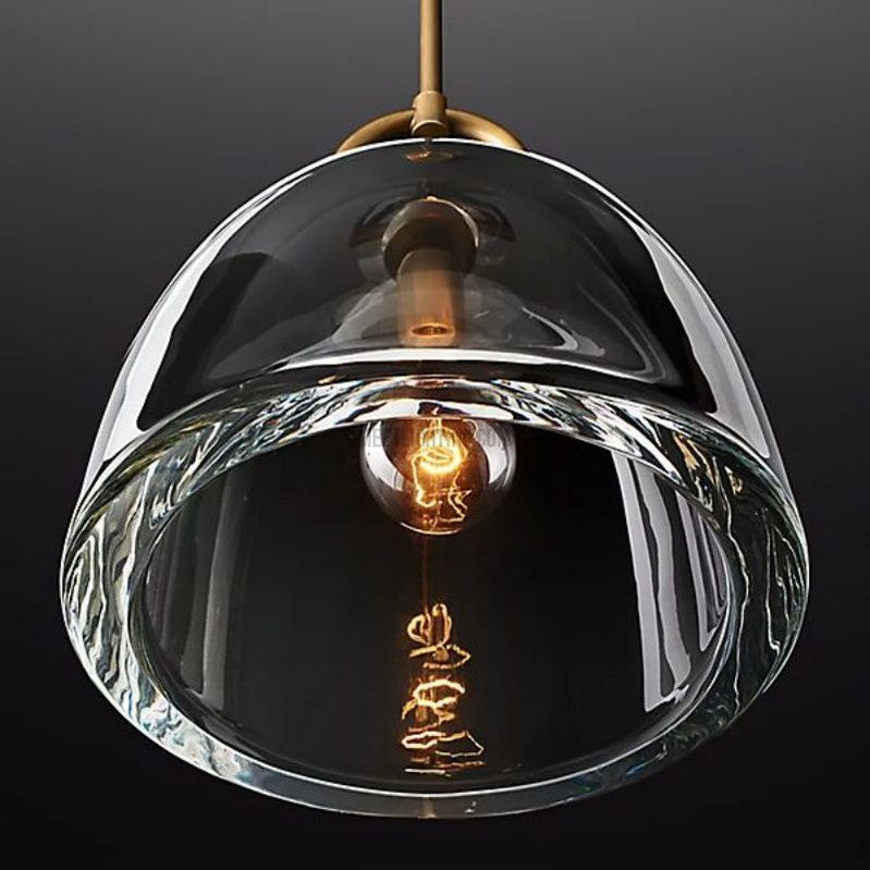Suspension en verre en forme de dôme, laiton, E26, réglable, éclairage de salle à manger et de cuisine, design moderne à intensité variable, 7-14 pouces | Sansoti