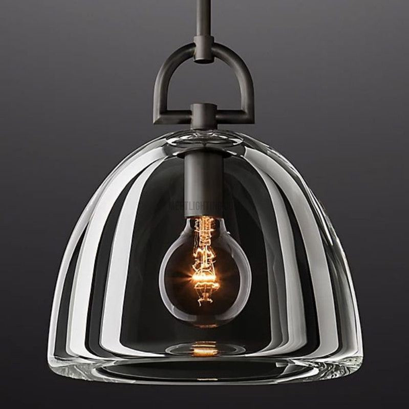 Suspension en verre en forme de dôme, laiton, E26, réglable, éclairage de salle à manger et de cuisine, design moderne à intensité variable, 7-14 pouces | Sansoti