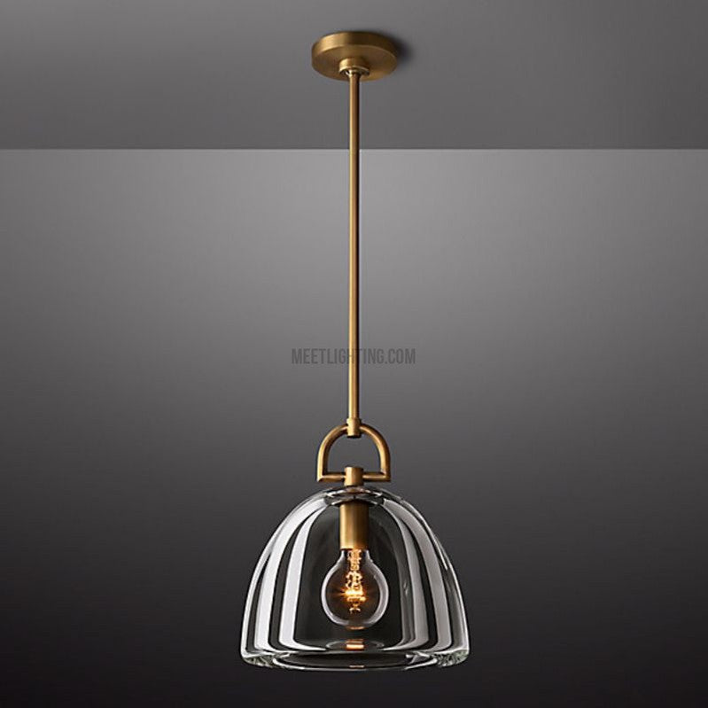 Suspension en verre en forme de dôme, laiton, E26, réglable, éclairage de salle à manger et de cuisine, design moderne à intensité variable, 7-14 pouces | Sansoti
