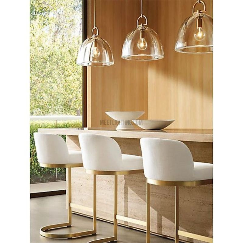 Suspension en verre en forme de dôme, laiton, E26, réglable, éclairage de salle à manger et de cuisine, design moderne à intensité variable, 7-14 pouces | Sansoti