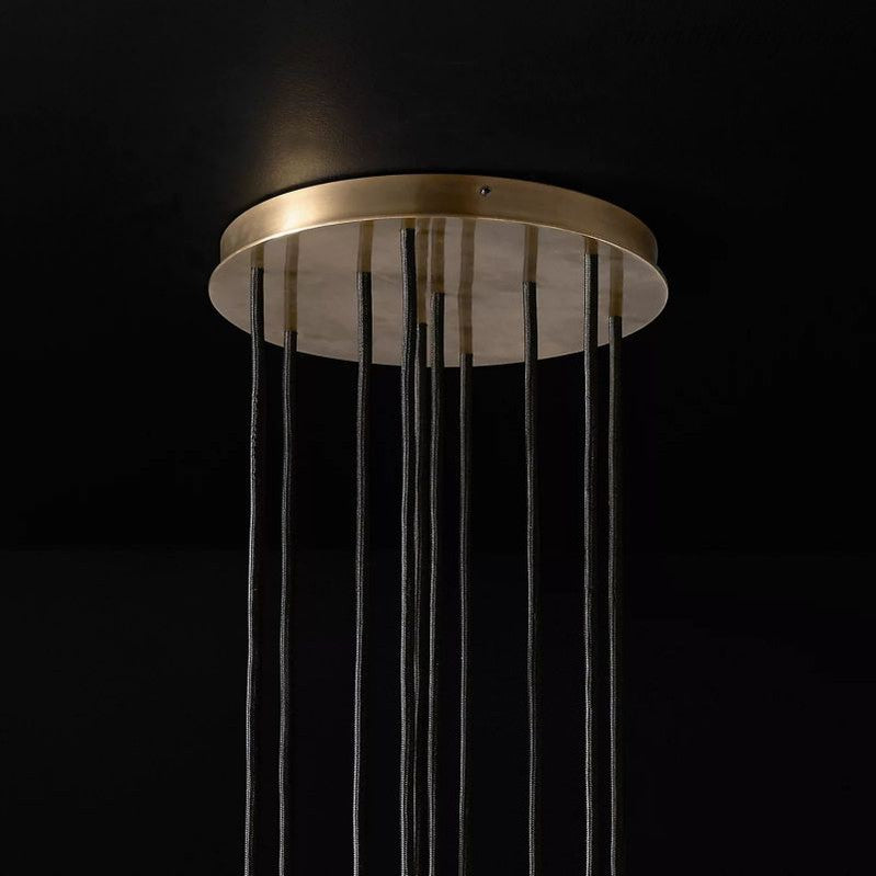 Glas-Cluster-Kronleuchter Ø35 cm Kristallkugeln 10 Lichtquellen Messing Rauchglas Esszimmer Wohnzimmer | Sansoti