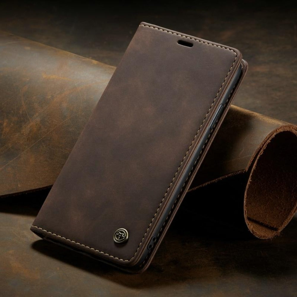 Portemonnee Telefoonhoesje Plantaardig Leer met Standaard en Kaarthouder voor iPhone 12 13 14 15 16 Pro Max | Sansoti