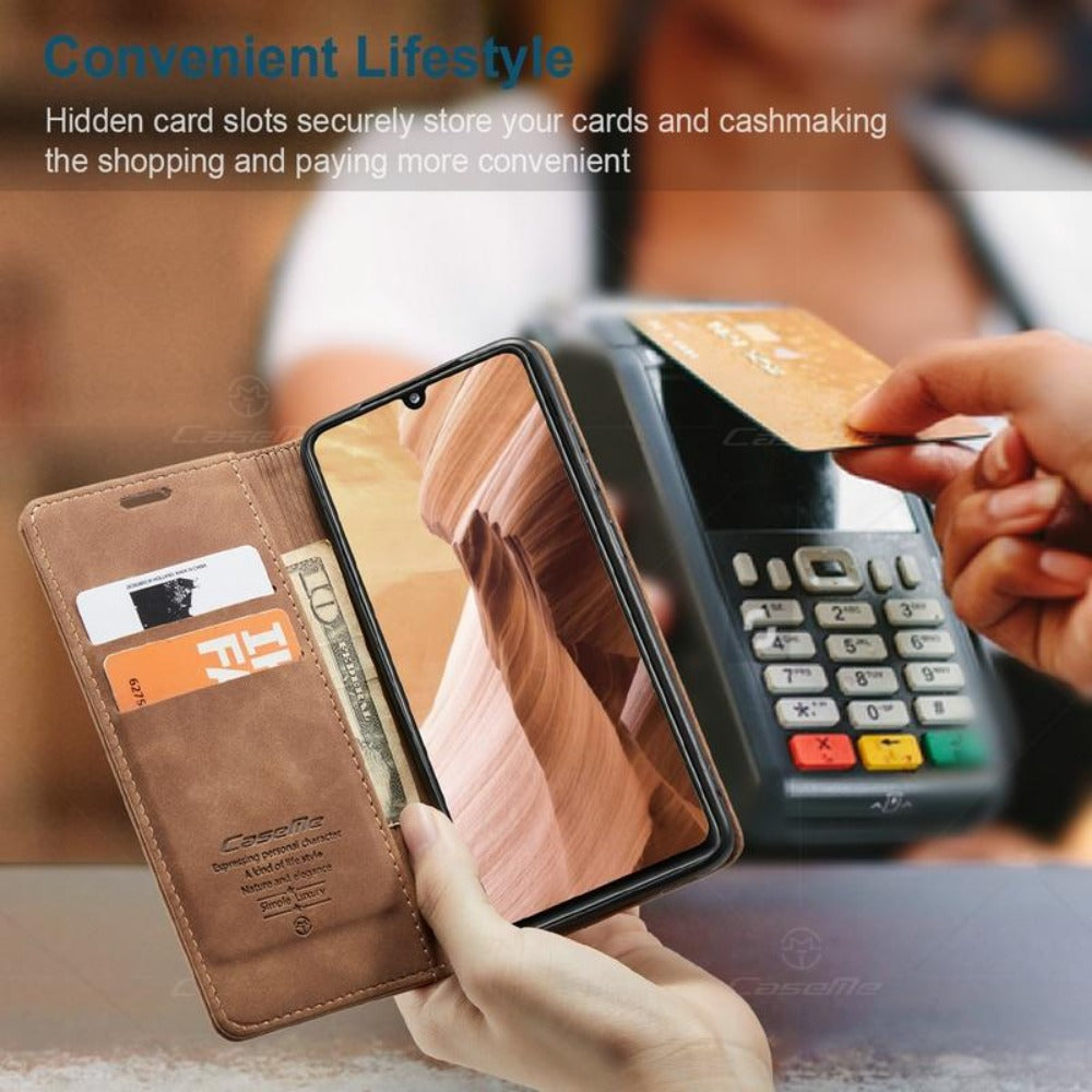 Portemonnee Telefoonhoesje Plantaardig Leer met Standaard en Kaarthouder voor iPhone 12 13 14 15 16 Pro Max | Sansoti