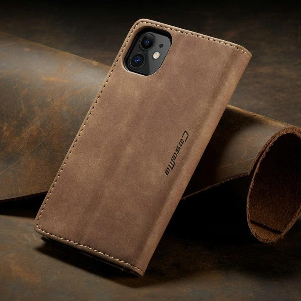 Portemonnee Telefoonhoesje Plantaardig Leer met Standaard en Kaarthouder voor iPhone 12 13 14 15 16 Pro Max | Sansoti