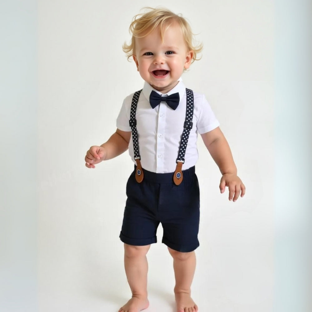 3-Delig Jongenspak met Blauw Overhemd, Gilet en Broek voor Feestelijke Gelegenheden, Ceremonies en Bruiloften | Sansoti