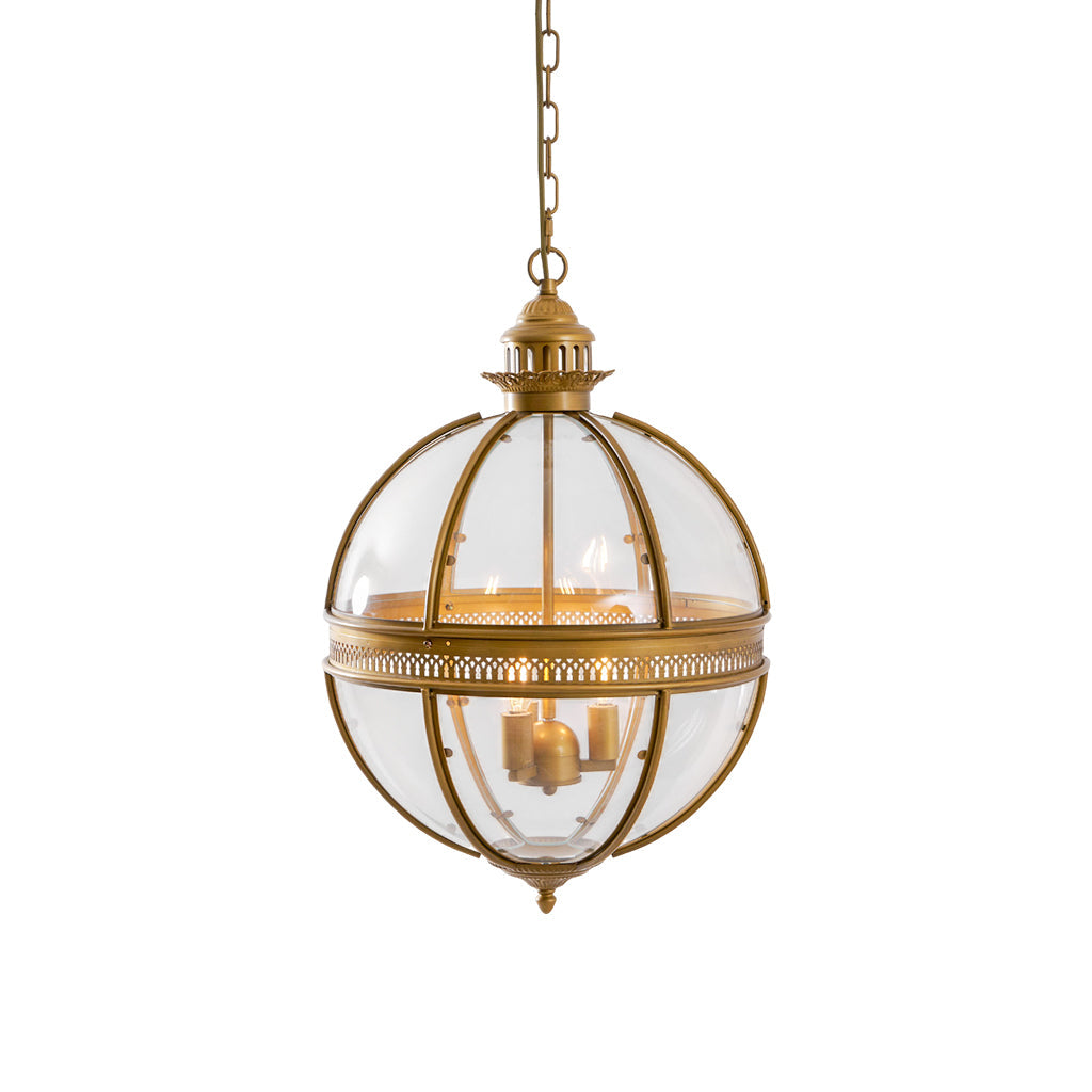 Suspension Baroque Avec Abat-Jours En Verre Et Finition Dorée – Lustre Design Luxe 3 Lumières | Restfield