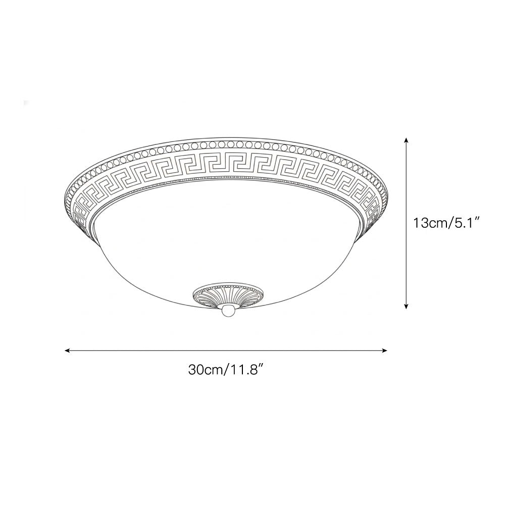 Deckenleuchte mit Glasschirm und Metallrahmen, E27-Fassung, integrierter LED, 30-50 cm, modernes Design für Wohnzimmer | Sansoti