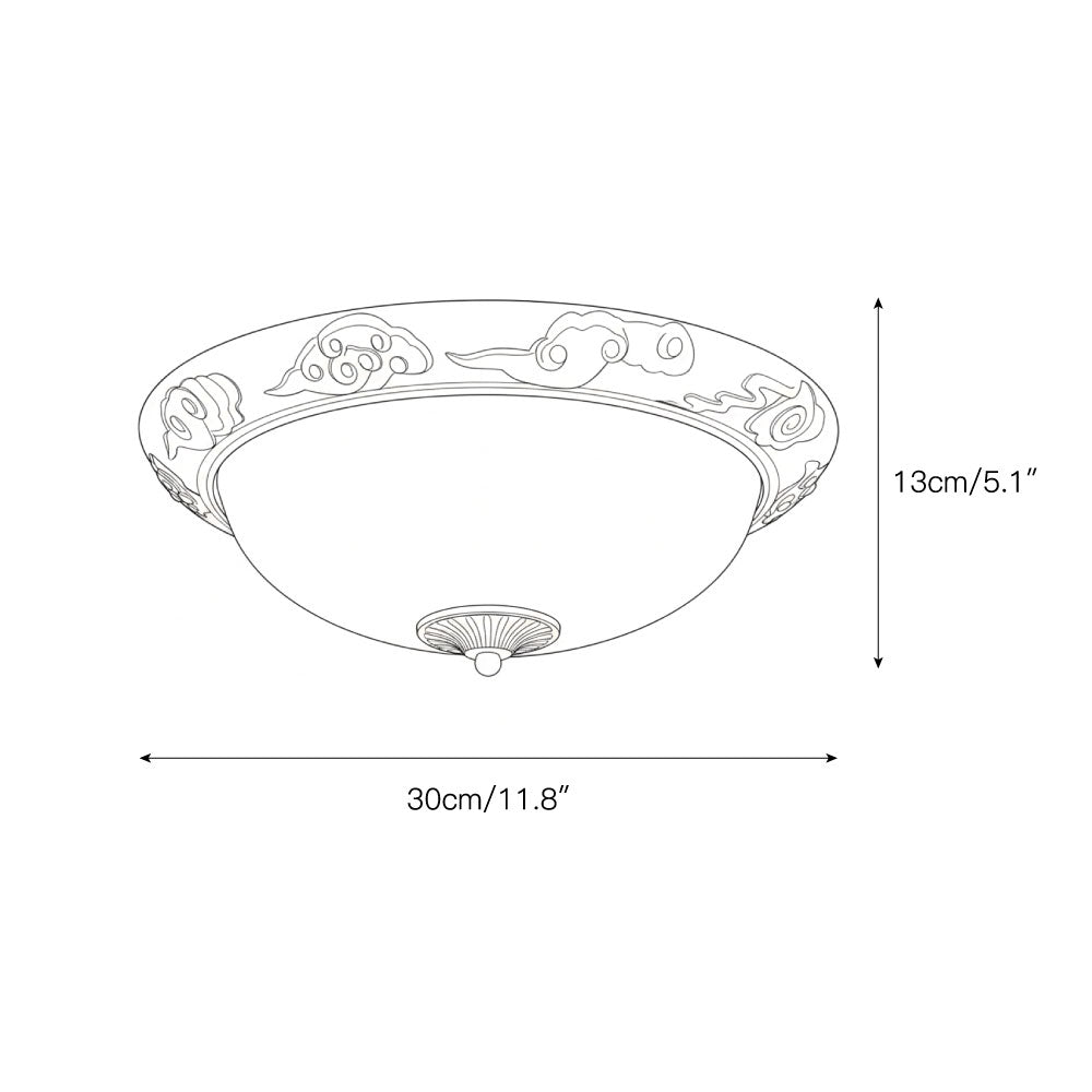 Deckenleuchte mit Glasschirm und Metallrahmen, E27-Fassung, integrierter LED, 30-50 cm, modernes Design für Wohnzimmer | Sansoti