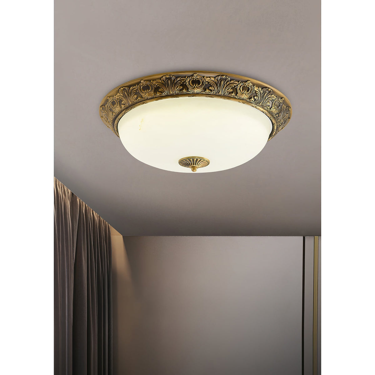 Deckenleuchte mit Glasschirm und Metallrahmen, E27-Fassung, integrierter LED, 30-50 cm, modernes Design für Wohnzimmer | Sansoti