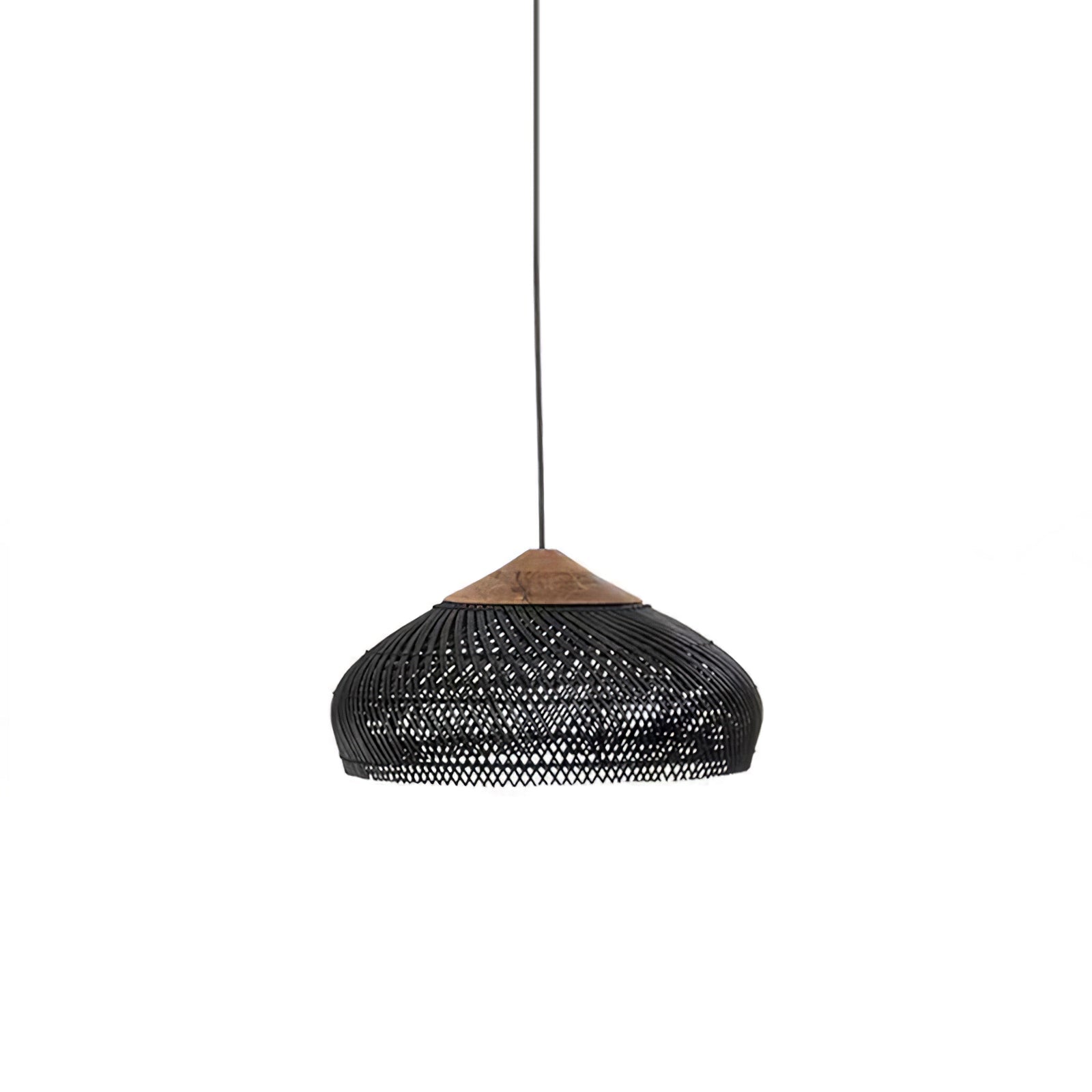 Handgevlochten Rotan Hanglamp – Javaanse Vlechtkunst in 4 Vormen & 3 Maten – Naturel of Zwart Rotan – E26/E27 Fitting – Scandinavisch Woonlicht | Sansoti