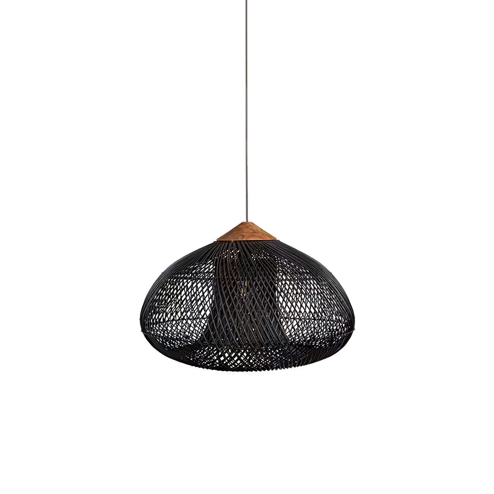 Handgevlochten Rotan Hanglamp – Javaanse Vlechtkunst in 4 Vormen & 3 Maten – Naturel of Zwart Rotan – E26/E27 Fitting – Scandinavisch Woonlicht | Sansoti