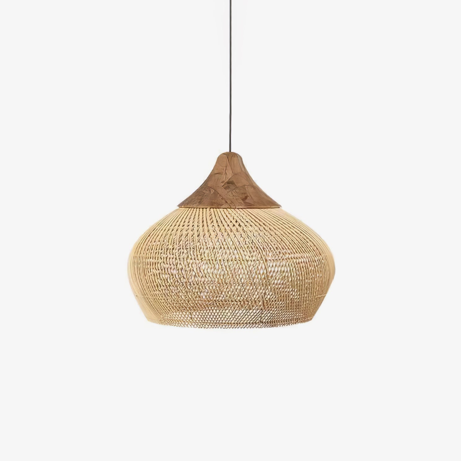 Handgevlochten Rotan Hanglamp – Javaanse Vlechtkunst in 4 Vormen & 3 Maten – Naturel of Zwart Rotan – E26/E27 Fitting – Scandinavisch Woonlicht | Sansoti