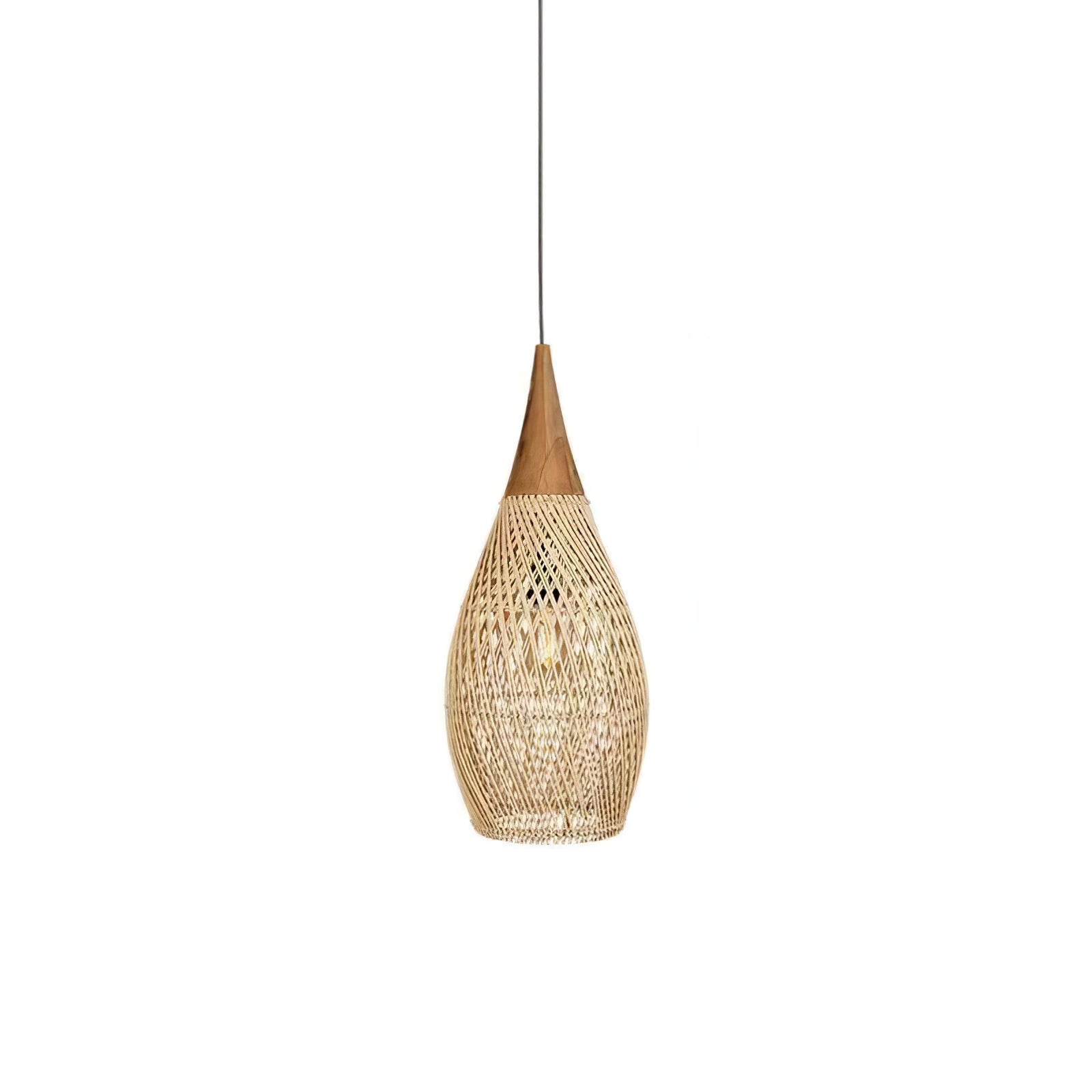 Handgevlochten Rotan Hanglamp – Javaanse Vlechtkunst in 4 Vormen & 3 Maten – Naturel of Zwart Rotan – E26/E27 Fitting – Scandinavisch Woonlicht | Sansoti