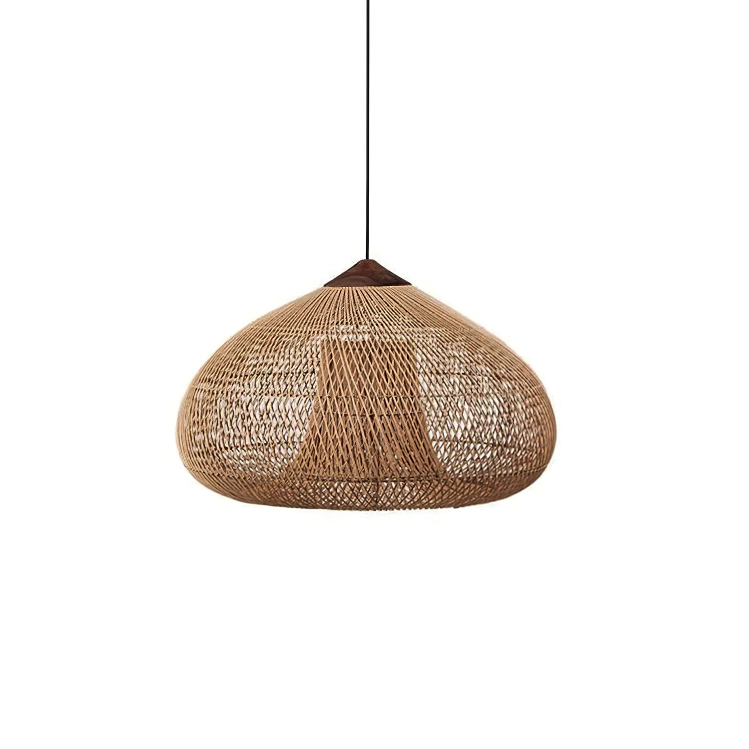 Handgevlochten Rotan Hanglamp – Javaanse Vlechtkunst in 4 Vormen & 3 Maten – Naturel of Zwart Rotan – E26/E27 Fitting – Scandinavisch Woonlicht | Sansoti